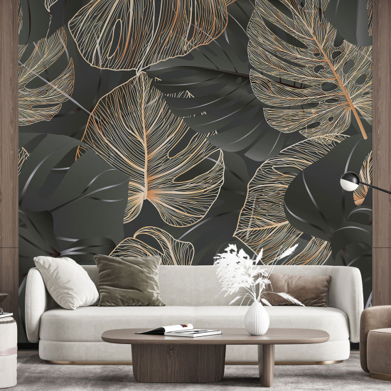 Panoramic Wallpaper - Wall Mural - Tropical leaves