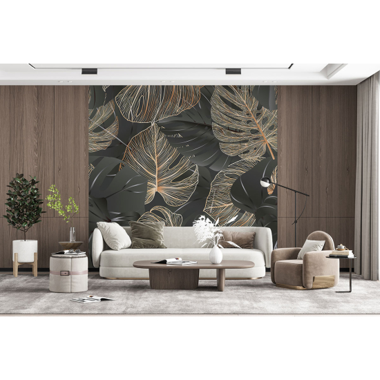 Panoramic Wallpaper - Wall Mural - Tropical leaves