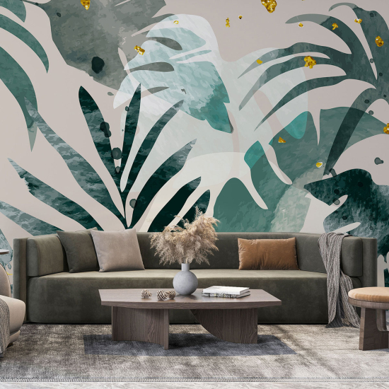 Panoramic Wallpaper - Wall Mural - Tropical leaves