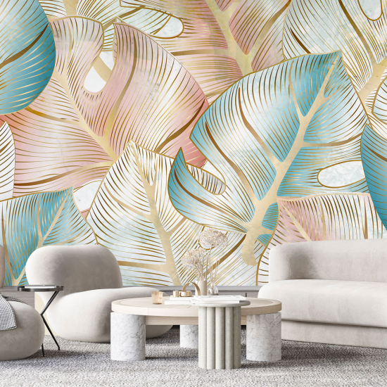 Panoramic Wallpaper - Wall Mural - Tropical leaves