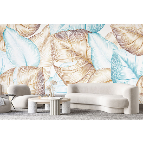 Panoramic Wallpaper - Wall Mural - Tropical leaves