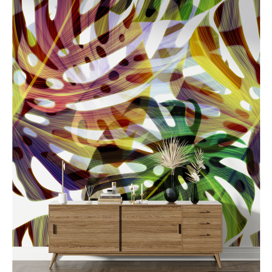 Panoramic Wallpaper - Wall Mural - Tropical leaves