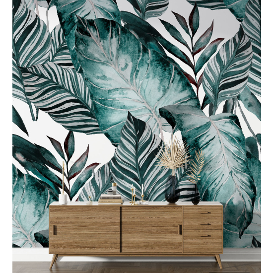 Panoramic Wallpaper - Wall Mural - Tropical leaves