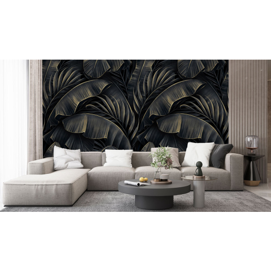 Panoramic Wallpaper - Wall Mural - Tropical leaves