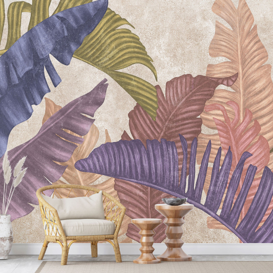 Panoramic Wallpaper - Wall Mural - Tropical leaves