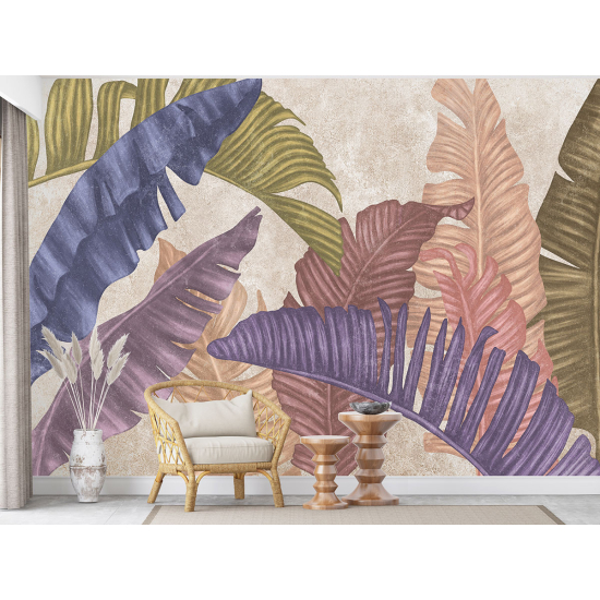 Panoramic Wallpaper - Wall Mural - Tropical leaves