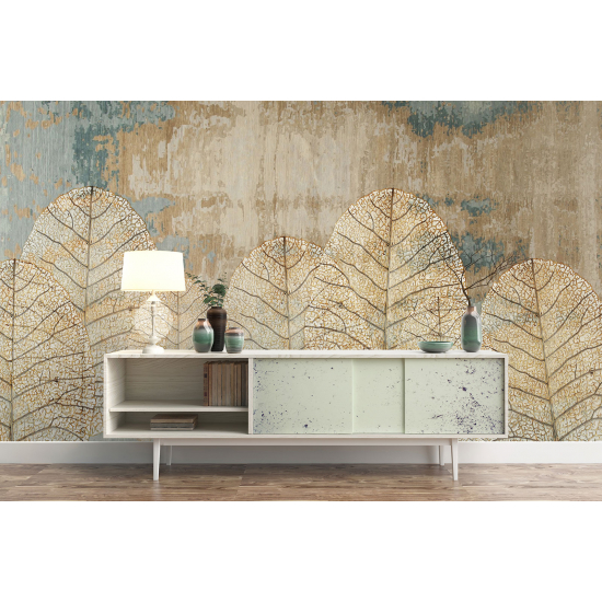 Panoramic Wallpaper - Wall Mural - Tropical Leaves Design