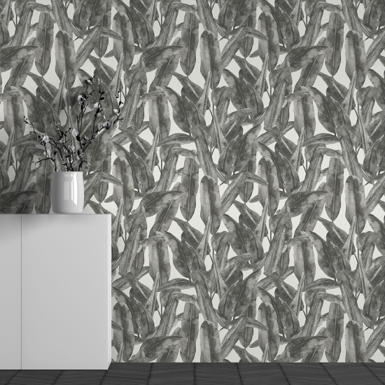 Panoramic Wallpaper - Wall Mural - Tropical Leaves Pattern