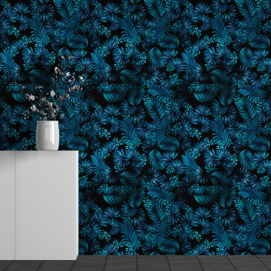 Panoramic Wallpaper - Wall Mural - Tropical Leaves Pattern