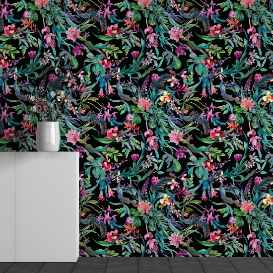 Panoramic Wallpaper - Wall Mural - Tropical Pattern