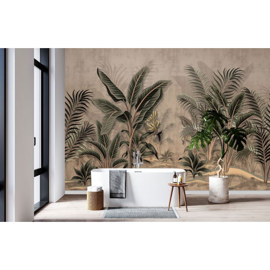 Panoramic Wallpaper - Wall Mural - Tropical Pattern