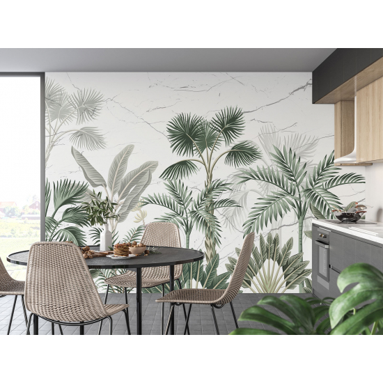 Panoramic Wallpaper - Wall Mural - Tropical plants