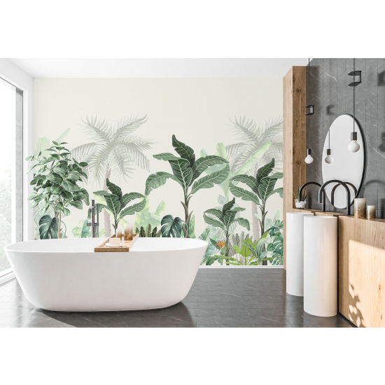 Panoramic Wallpaper - Wall Mural - Tropical plants