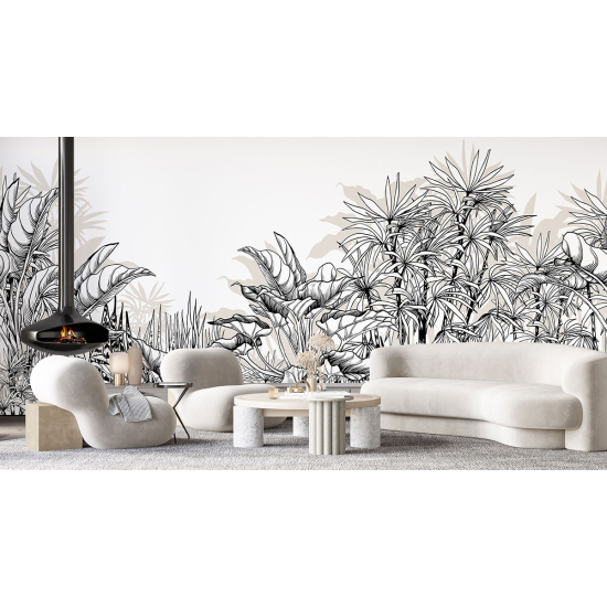 Panoramic Wallpaper - Wall Mural - Tropical plants