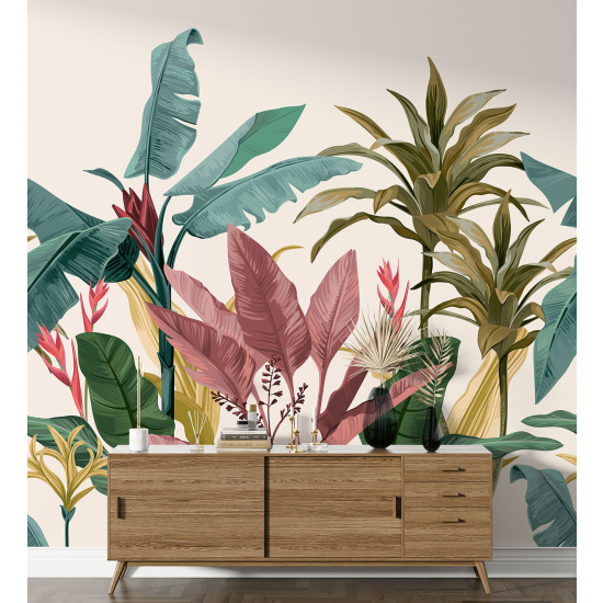 Panoramic Wallpaper - Wall Mural - Tropical plants