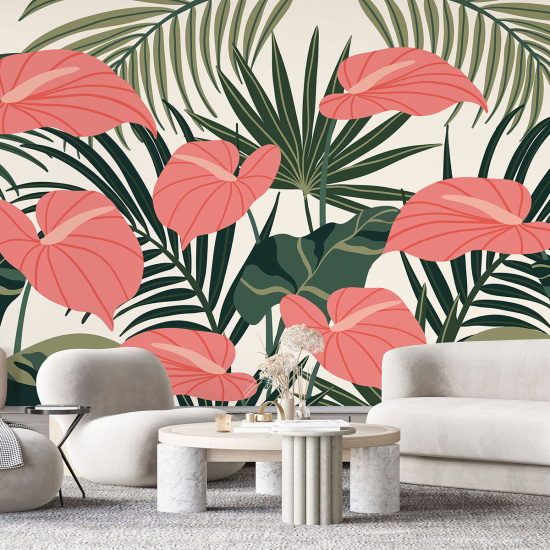 Panoramic Wallpaper - Wall Mural - Tropical plants