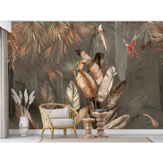 Panoramic Wallpaper - Wall Mural - Tropical Stems