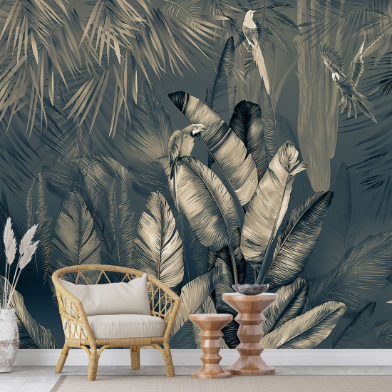 Panoramic Wallpaper - Wall Mural - Tropical Stems