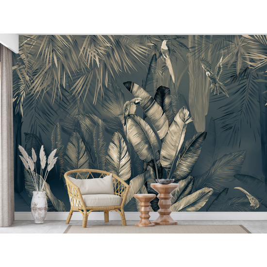 Panoramic Wallpaper - Wall Mural - Tropical Stems