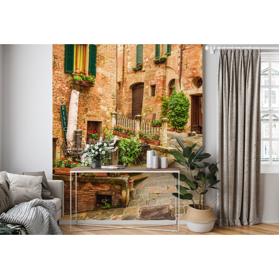 Panoramic Wallpaper - Wall Mural - Village Flowers