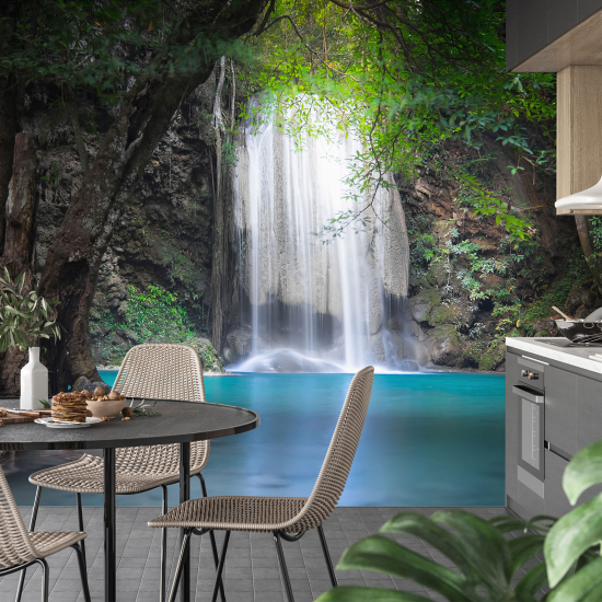 Panoramic Wallpaper - Wall Mural - Waterfall