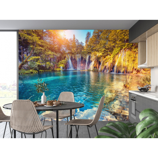 Panoramic Wallpaper - Wall Mural - Waterfalls