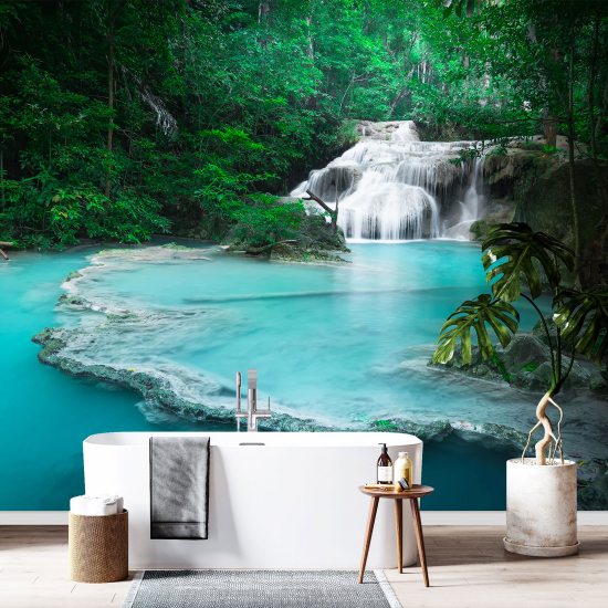 Panoramic Wallpaper - Wall Mural - Waterfalls