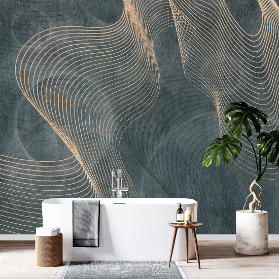 Panoramic Wallpaper - Wall Mural - Wavy Lines