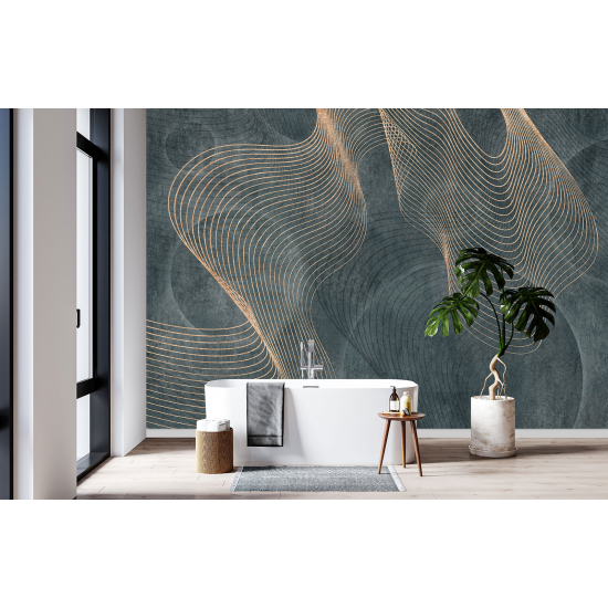 Panoramic Wallpaper - Wall Mural - Wavy Lines