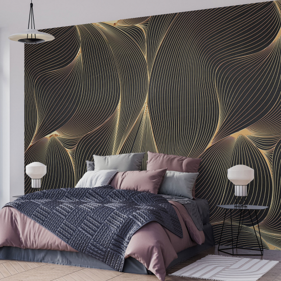 Panoramic Wallpaper - Wall Mural - Wavy Stripes