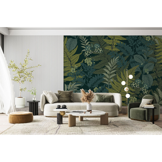 Panoramic Wallpaper - Wall Mural - Wild Leaves