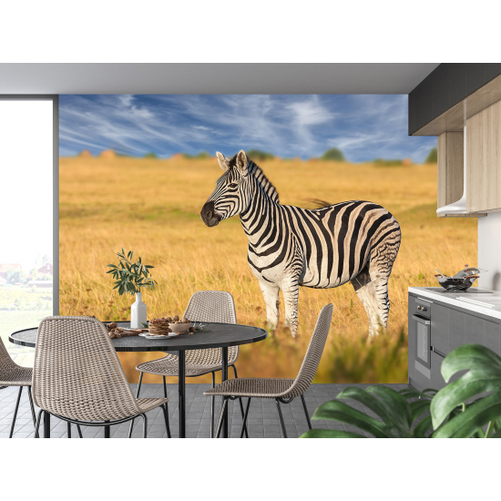 Panoramic Wallpaper - Wall Mural - Zebra