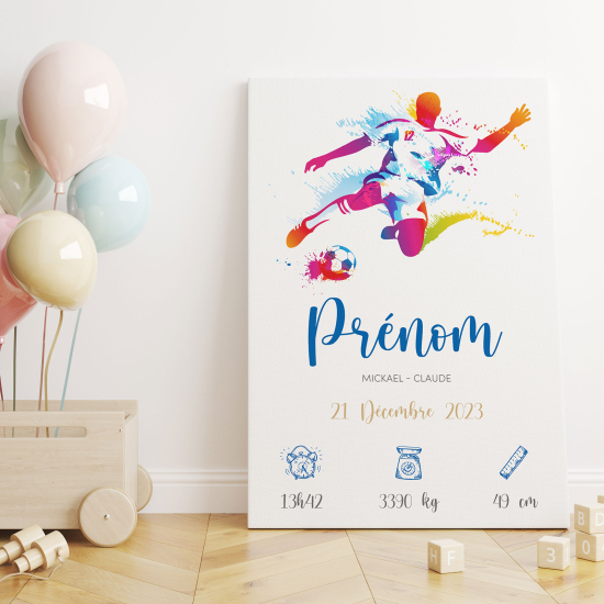 Personalized Baby Birth Canvas Print - Foot