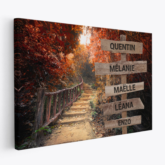 Personalized Canvas Print with Name - Path in the forest