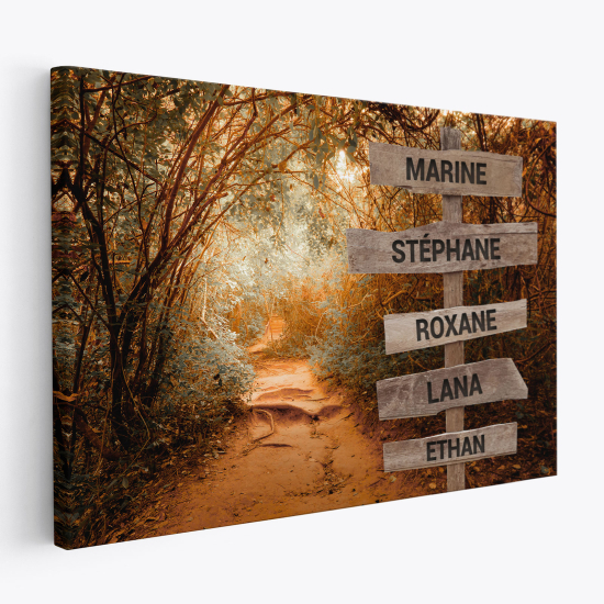 Personalized Canvas Print with Name - Path in the forest