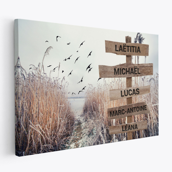 Personalized Canvas Print with Name - Path on the beach