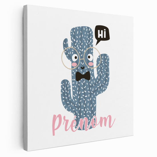 Personalized children's canvas print with name - Cactus