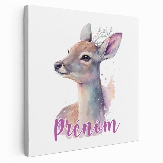 Personalized children's canvas print with name - Fawn