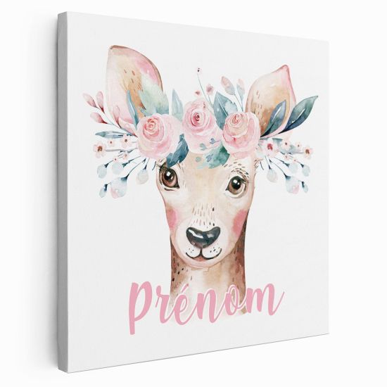 Personalized children's canvas print with name - Fawn