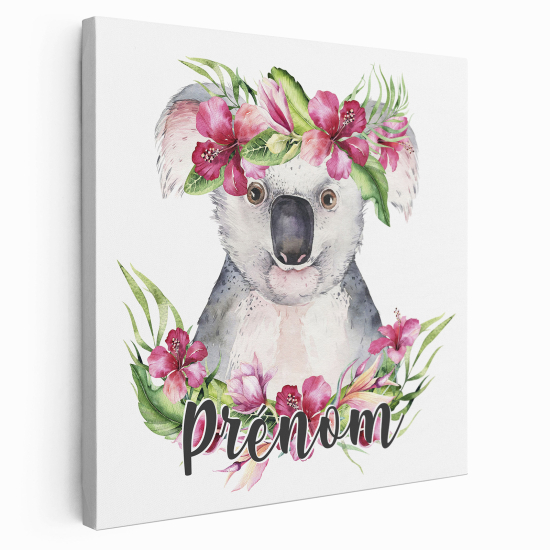 Personalized children's canvas print with name - Koala