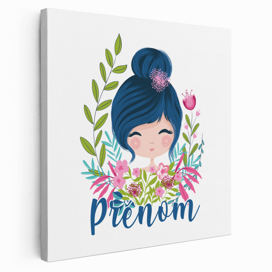 Personalized children's canvas print with name - Little Girl