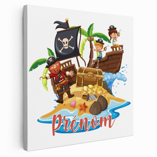 Personalized children's canvas print with name - Pirates