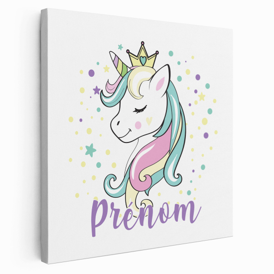 Personalized children's canvas print with name - Princess Unicorn