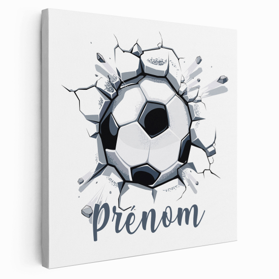 Personalized children's canvas print with name - Soccer Ball