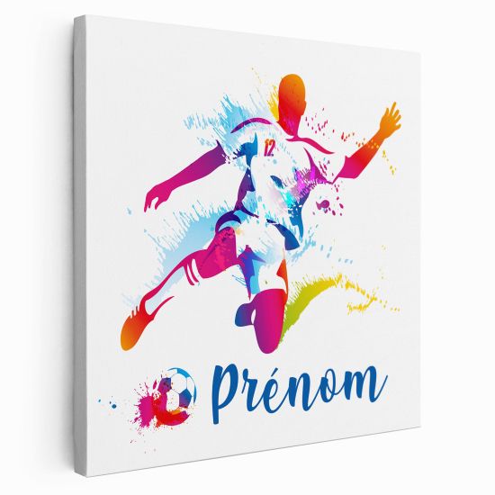 Personalized children's canvas print with name - Soccer Player