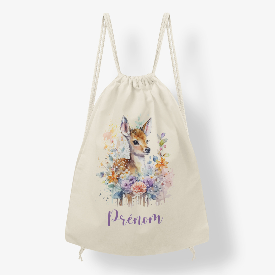 Personalized Drawstring Backpack for Kids - Fawn