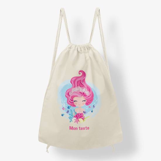 Personalized Drawstring Backpack for Kids - Little Mermaid