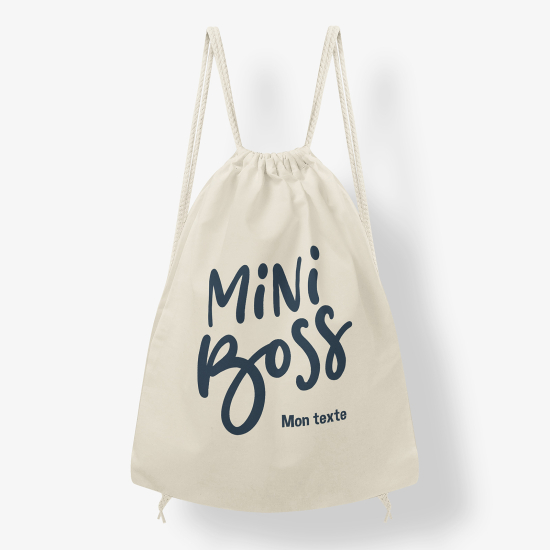 Personalized Drawstring Backpack for Kids - Mini boss