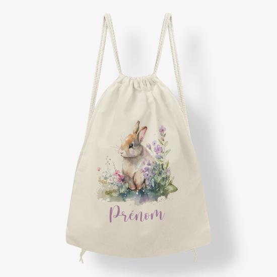 Personalized Drawstring Backpack for Kids - Rabbit