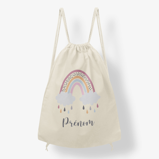 Personalized Drawstring Backpack for Kids - Rainbow